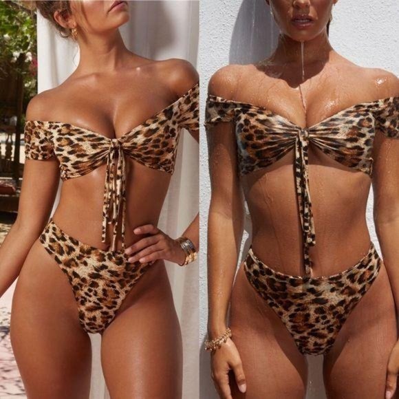 Leopard Print Bikini Cheeky Animal Two Piece 556 - Picture 4 of 9